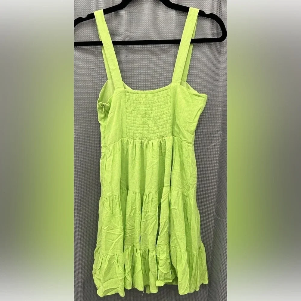 NWT Forever 21 Womens sweetheart there’s Ruffle Fit Flare Boho Dress Small neon - Picture 5 of 7